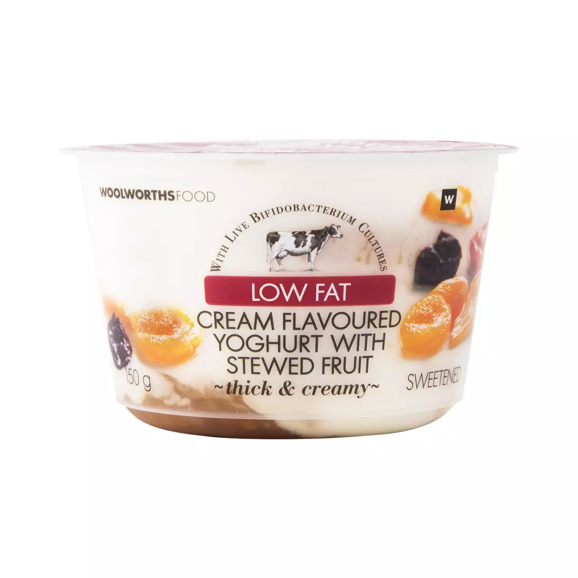 Low Fat Cream Flavoured Yoghurt with Stewed Fruit 150g Low Fat Cream Flavoured Yoghurt with Stewed Fruit 150g