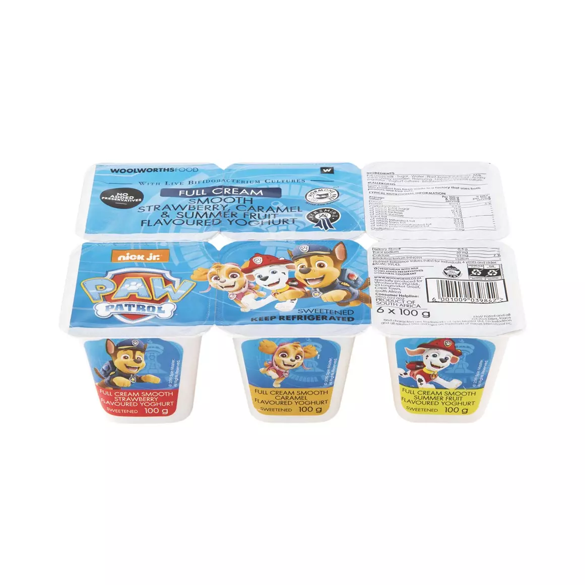 Paw Patrol Full Cream Ayrshire Yoghurt 6x100g Paw Patrol Full Cream Ayrshire Yoghurt 6x100g