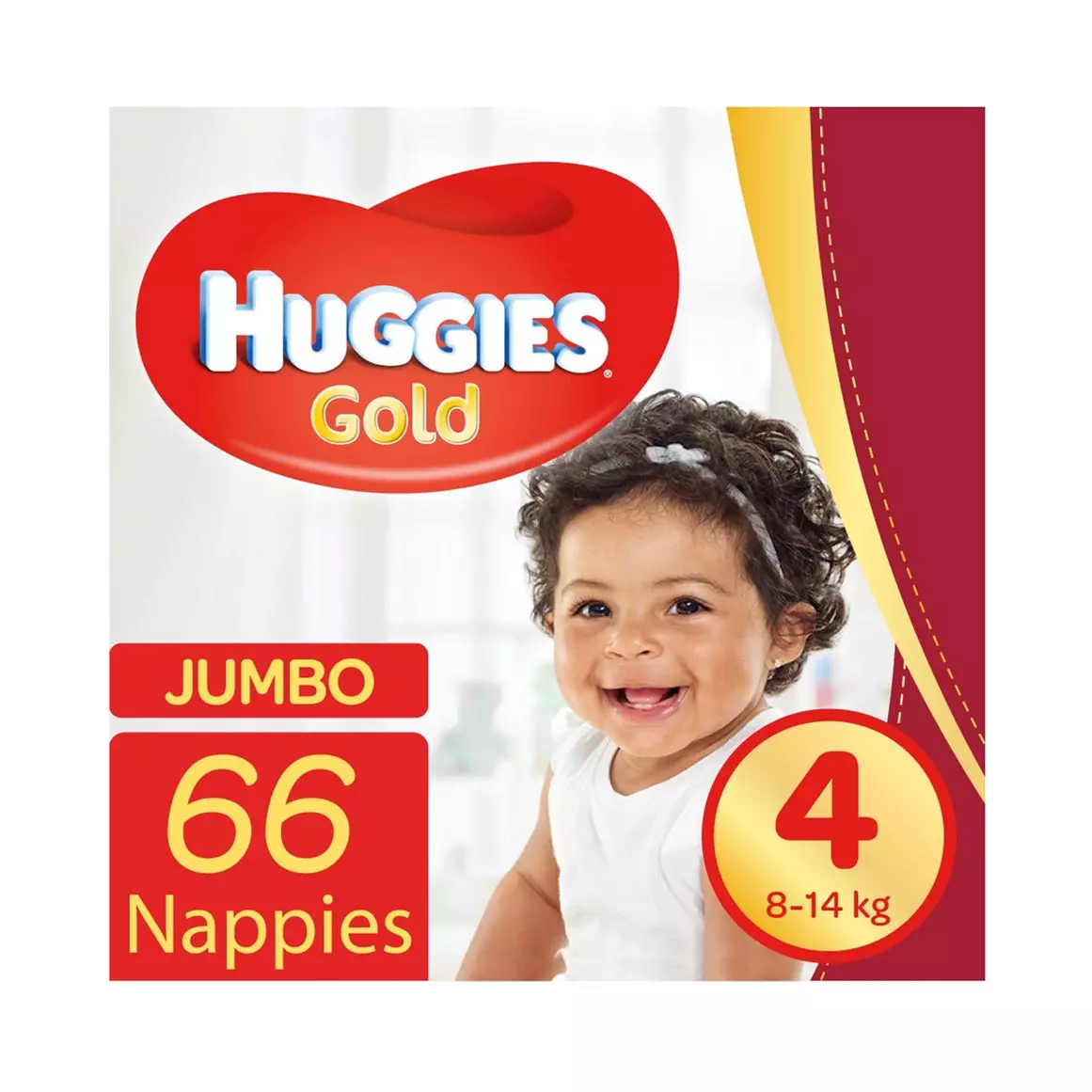 Huggies Gold Jumbo No.4 (8 - 14kg) Nappies 66pk