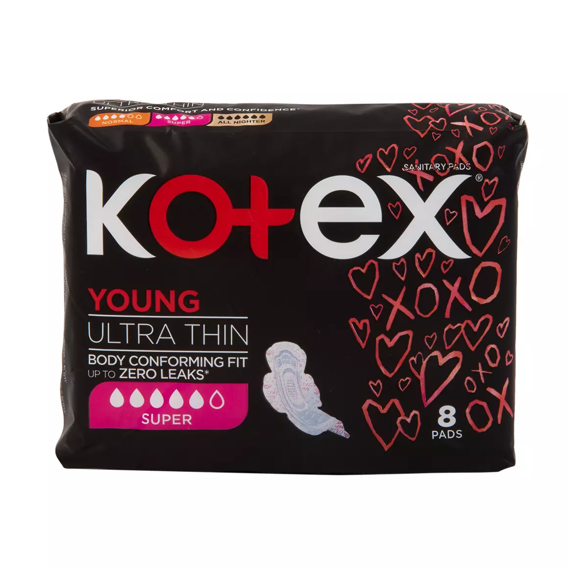 Kotex Young Ultra Thin Super Sanitary Pads 8pk
