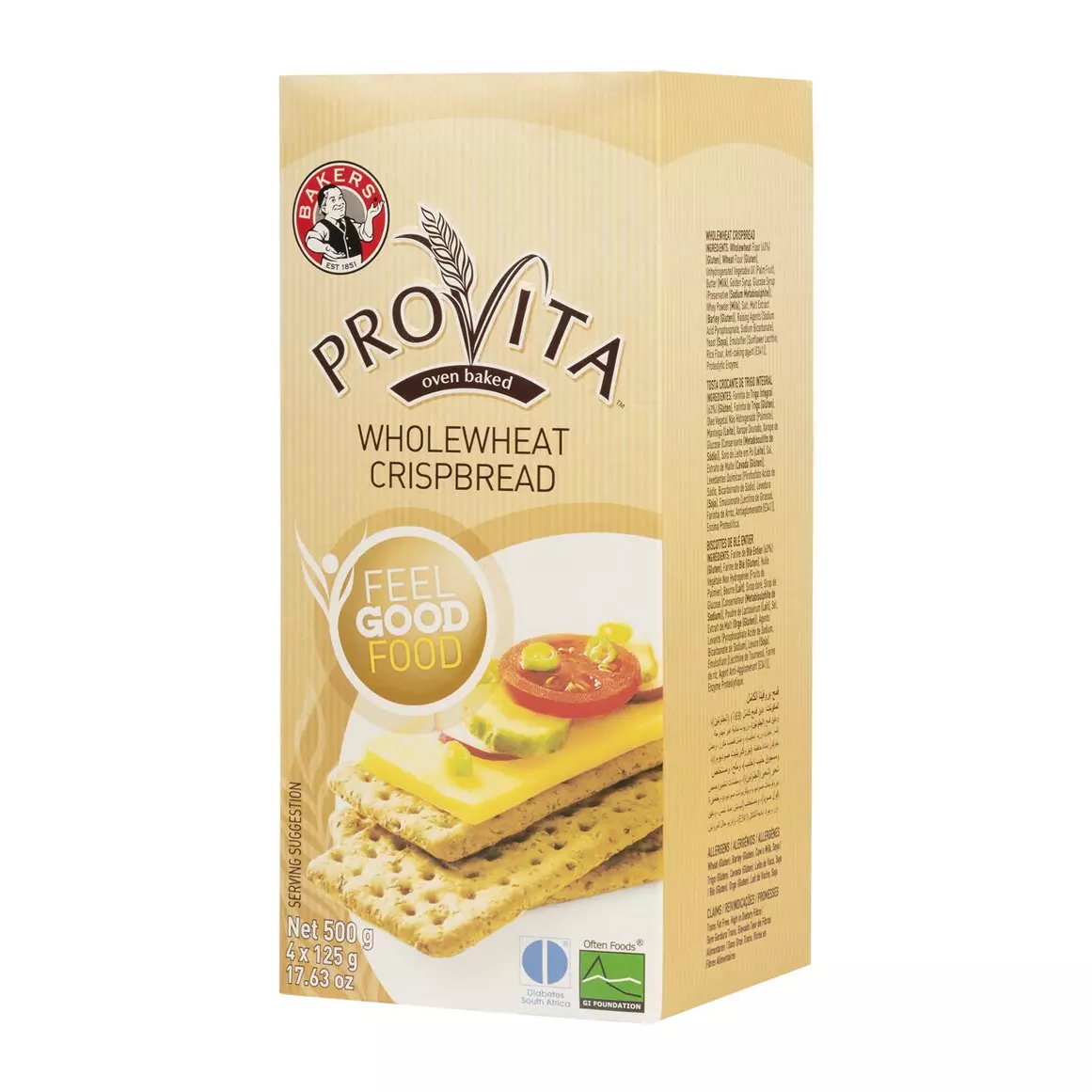 Bakers Provita Wholewheat Crispbread 4x125g