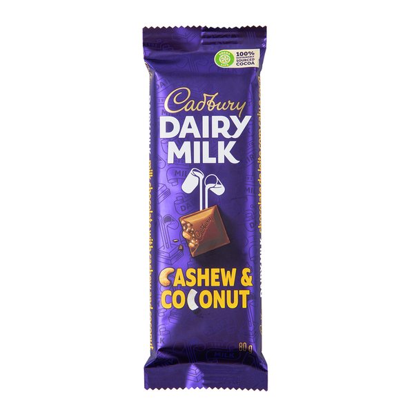 Cadbury Dairy Milk Cashew & Coconut 80g Cadbury Dairy Milk Cashew & Coconut 80g