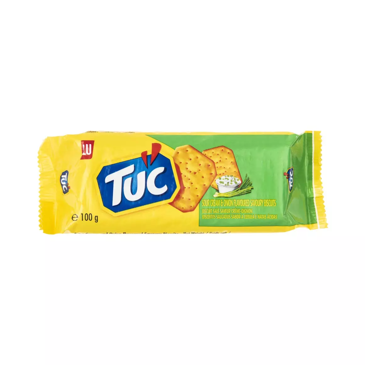 Tuc Sour Cream and Onion Flavoured Savoury Biscuits 100g Tuc Sour Cream and Onion Flavoured Savoury Biscuits 100g