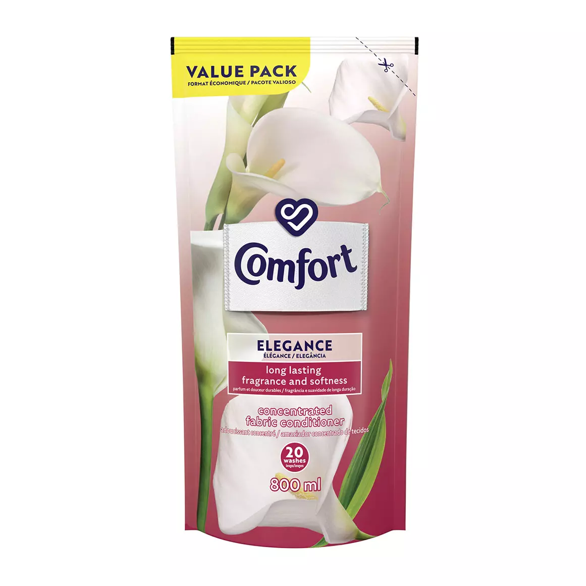 Comfort Elegance Concentrated Fabric Softener Refill 800ml Comfort Elegance Concentrated Fabric Softener Refill 800ml