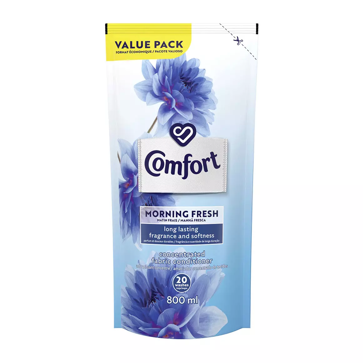 Comfort Morning Fresh Concentrated Fabric Softener Refill 800ml
