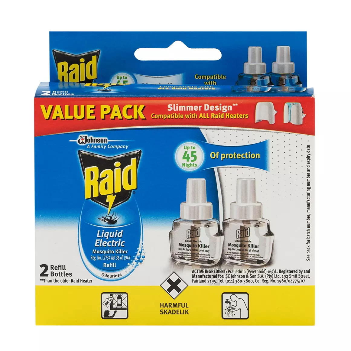 Raid Liquid Electric Odourless Mosquito Killer Refill 2 pcs