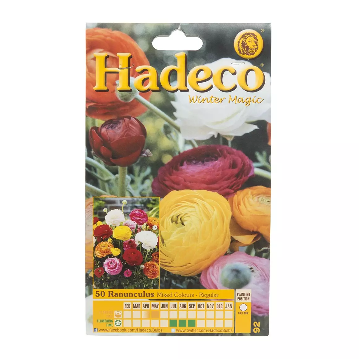 Hadeco Ranunculus Mixed Colours Regular Bulbs 50pk