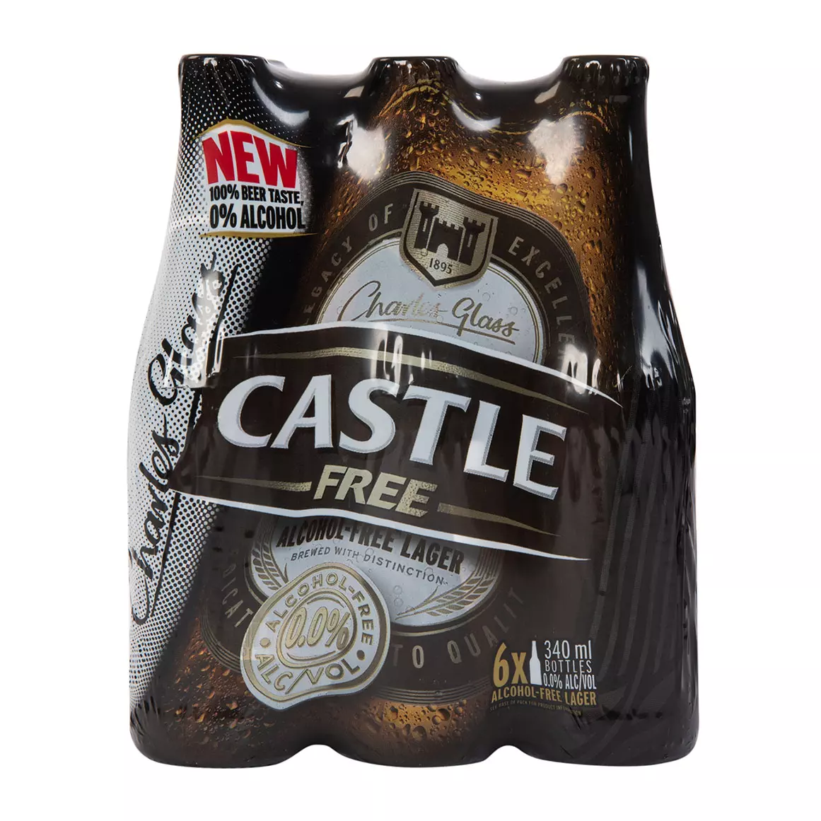 Castle Alcohol-Free Lager 6x340ml Bottles Castle Alcohol-Free Lager 6x340ml Bottles