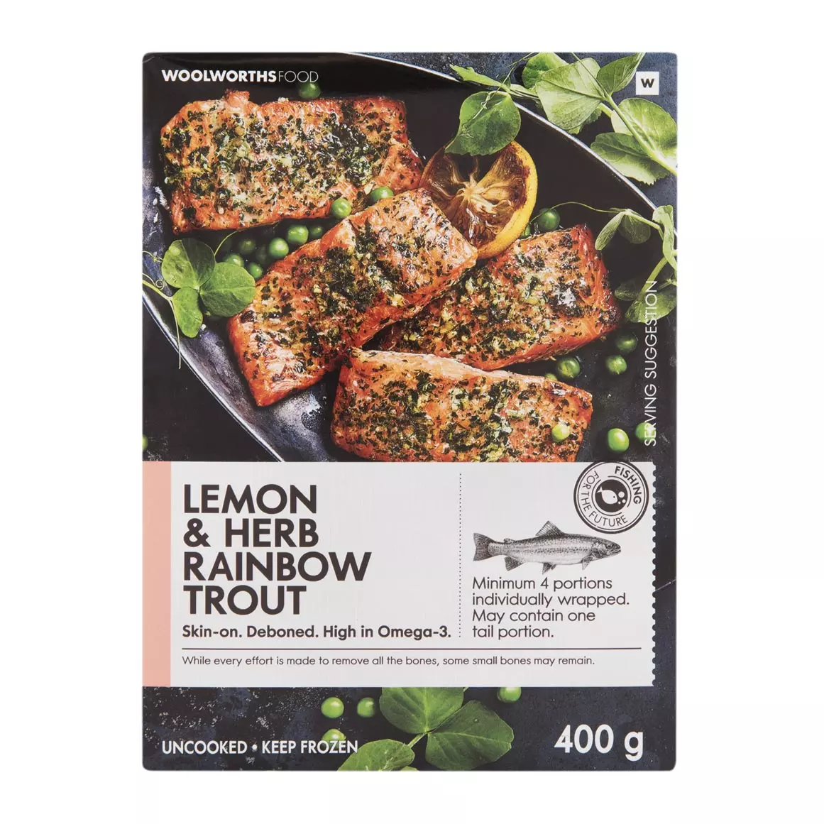 Frozen Lemon & Herb Rainbow Trout Portions 400g Frozen Lemon & Herb Rainbow Trout Portions 400g