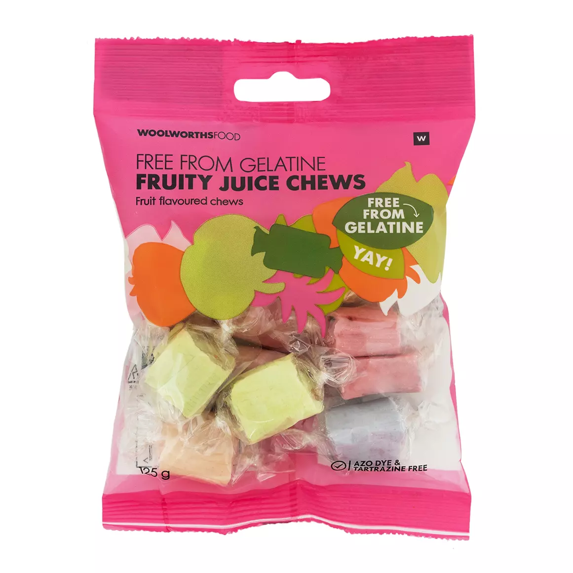 Gelatine Free Fruity Juice Chews 125g