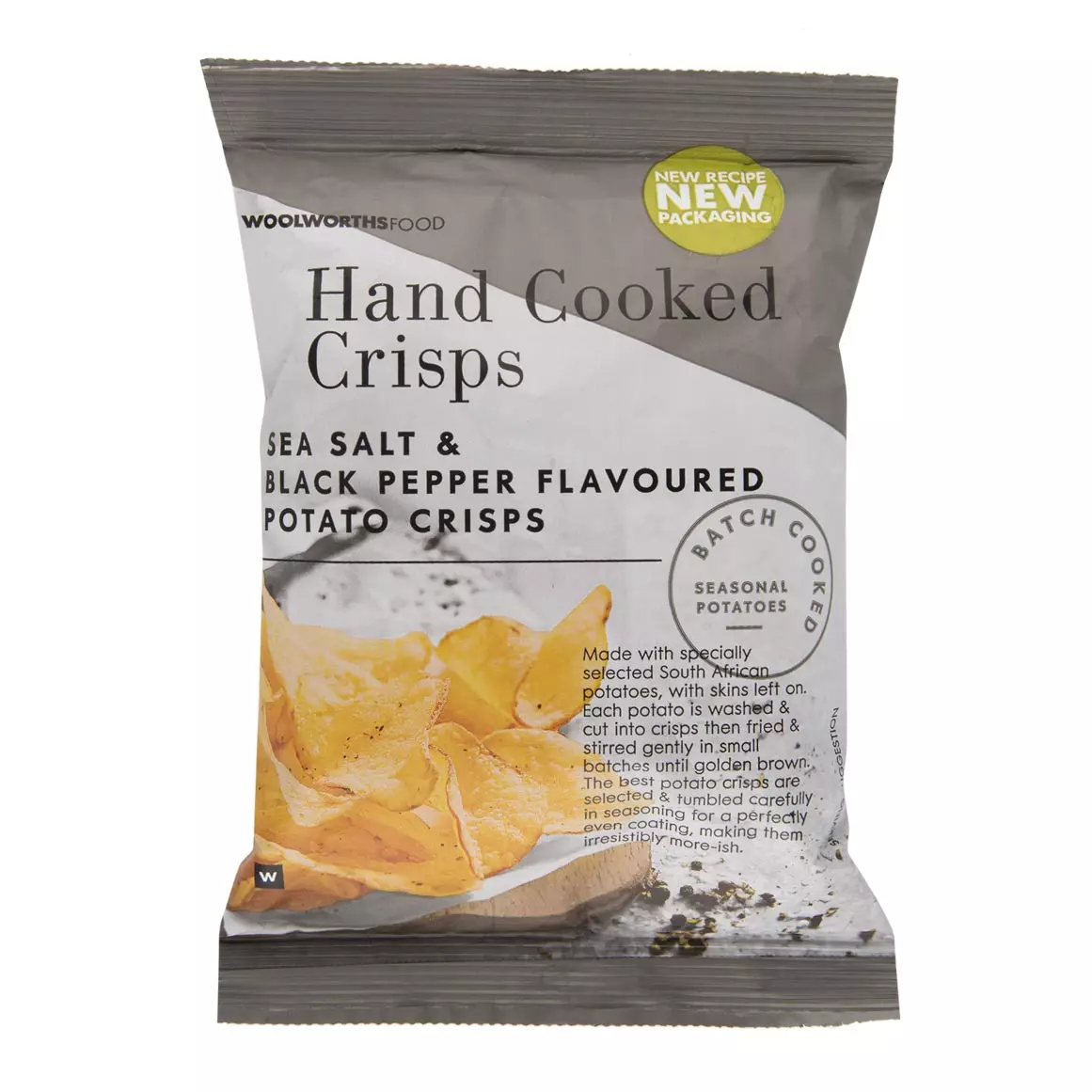 Hand Cooked Sea Salt and Black Pepper Crisps 50g