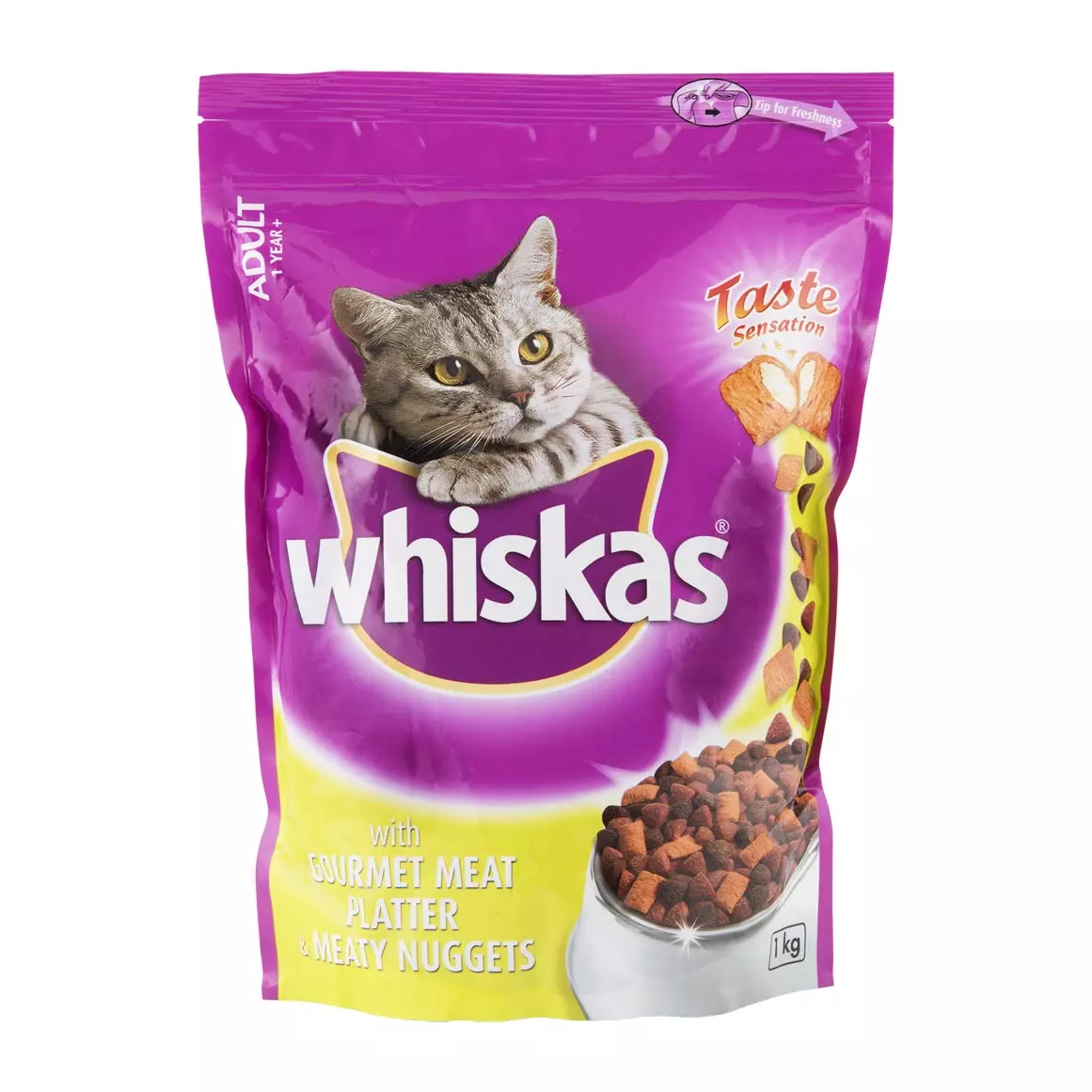 Whiskas Gourmet Meat and Meaty Nuggets Cat Food 1kg Whiskas Gourmet Meat and Meaty Nuggets Cat Food 1kg