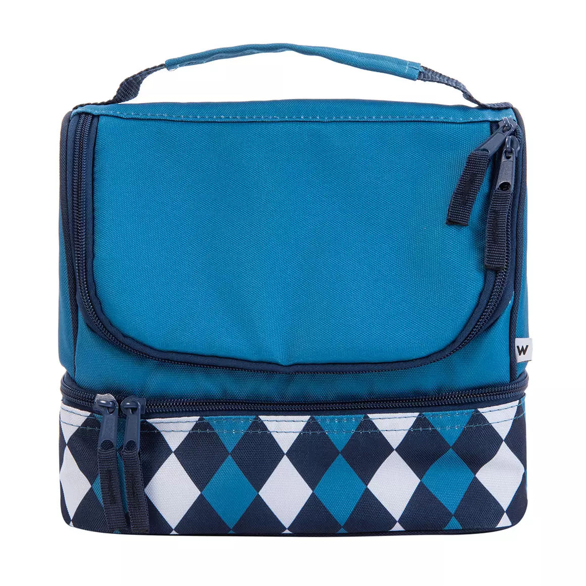 Antibacterial Geometric Blue Double Decker Cooler