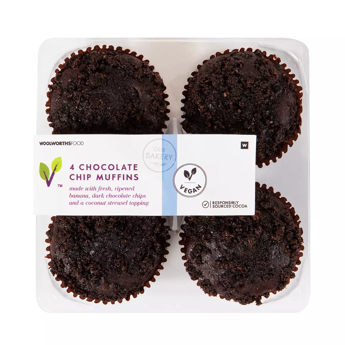 Vegan Chocolate Chip Muffins 4pk Vegan Chocolate Chip Muffins 4pk
