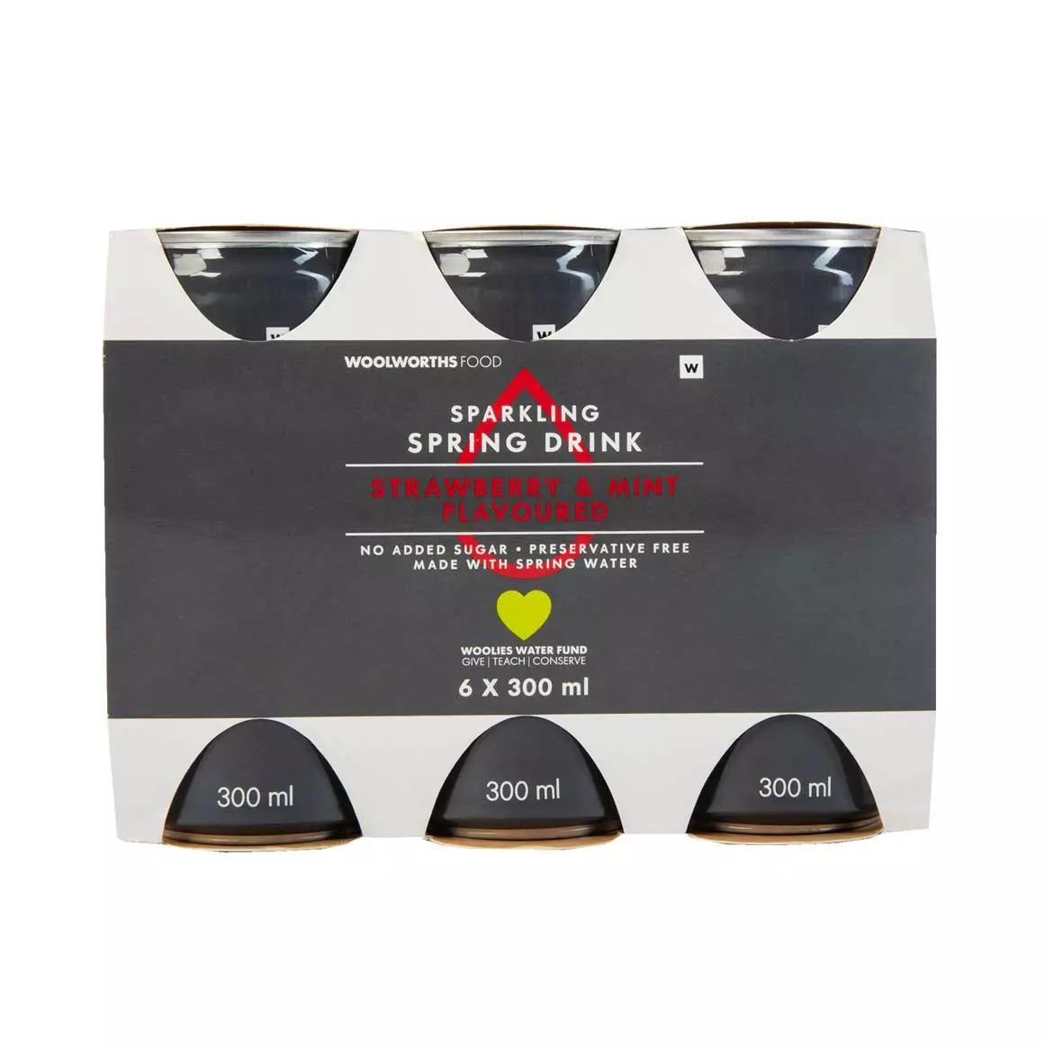 Sparkling Strawberry and Mint Flavoured Spring Drink 6x300ml cans