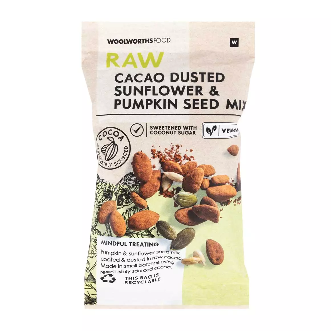 Raw Cacao Dusted Sunflower and Pumpkin Seed Mix 40g