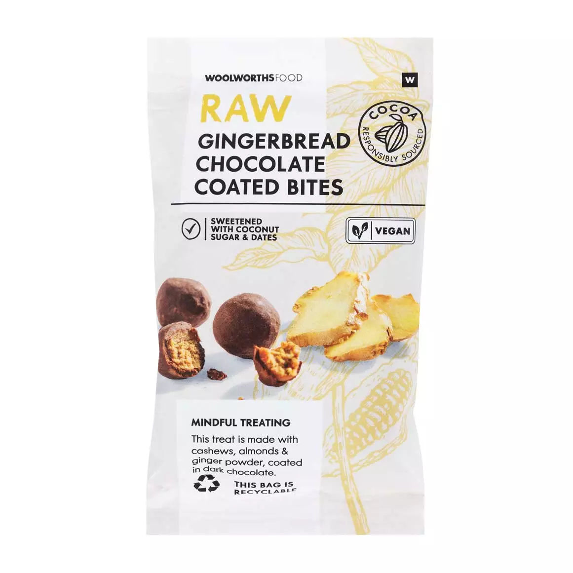 Raw Gingerbread Chocolate Coated Bites 40g Raw Gingerbread Chocolate Coated Bites 40g
