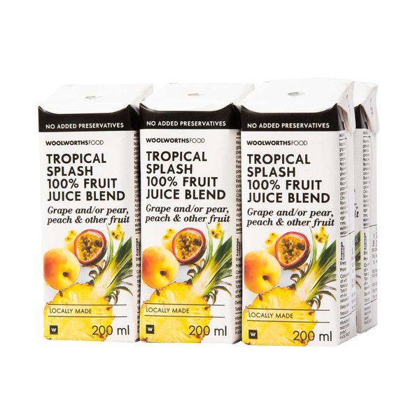 Tropical Splash 100 % Fruit Juice Blend 6x200ml Tropical Splash 100 % Fruit Juice Blend 6x200ml