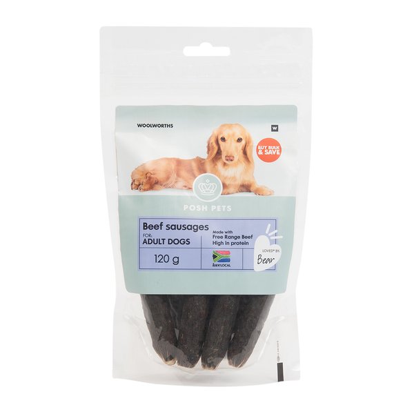 Posh Pets Beef Sausages 120g Posh Pets Beef Sausages 120g