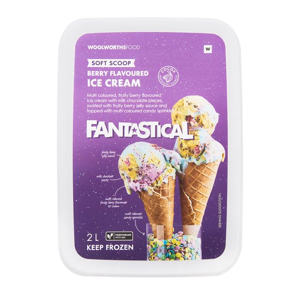FANTASTICAL™ Soft Scoop Berry Flavoured Ice Cream 2L FANTASTICAL™ Soft Scoop Berry Flavoured Ice Cream 2L