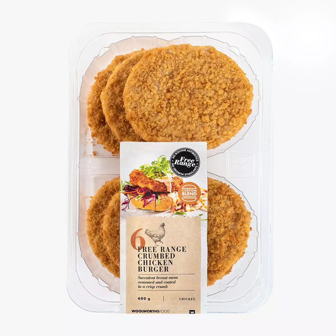 Free Range Crumbed Chicken Burgers 6pk Free Range Crumbed Chicken Burgers 6pk