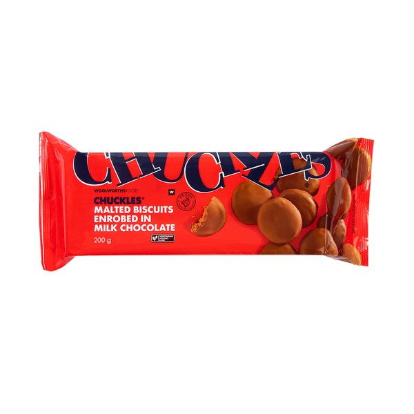 CHUCKLES® Malted Biscuits Enrobed in Milk Chocolate 200g CHUCKLES® Malted Biscuits Enrobed in Milk Chocolate 200g
