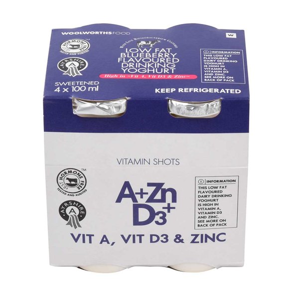 Low Fat Blueberry Flavoured Ayrhire Drinking Yoghurt 4x100ml