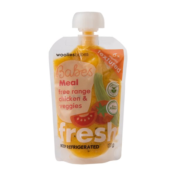 Wooliesbabes Fresh Free Range Chicken & Veggies 120g