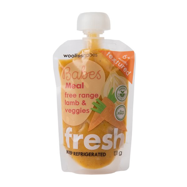 Wooliesbabes Fresh Free Range Lamb & Veggies 120g