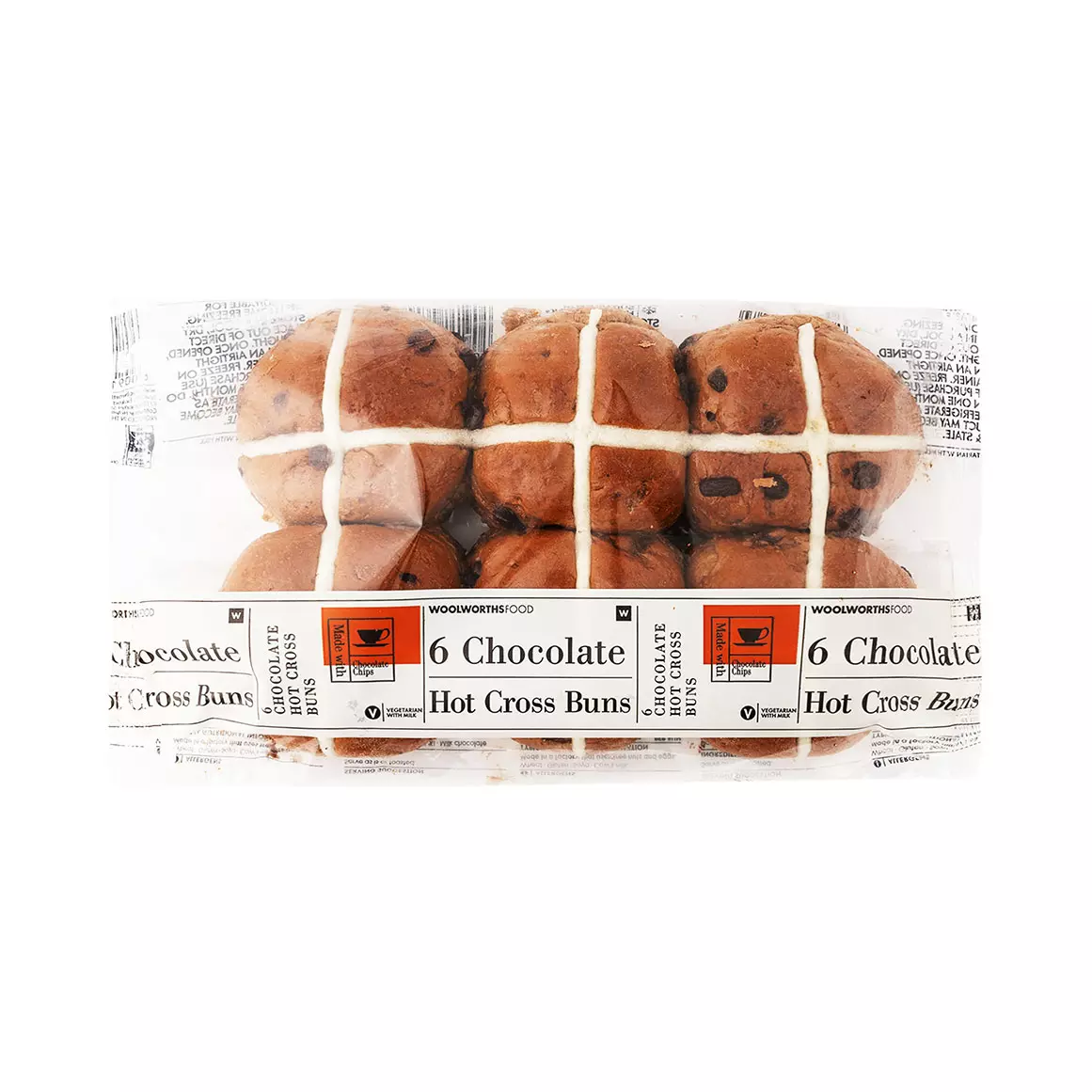Chocolate Hot Cross Buns 6pk Chocolate Hot Cross Buns 6pk