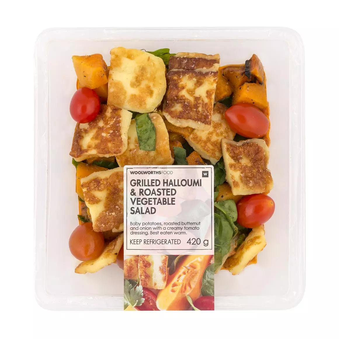 Grilled Halloumi & Roasted Vegetable Salad 420g Grilled Halloumi & Roasted Vegetable Salad 420g