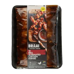 10 BBQ Marinated Chicken Kebabs 1.1kg 10 BBQ Marinated Chicken Kebabs 1.1kg
