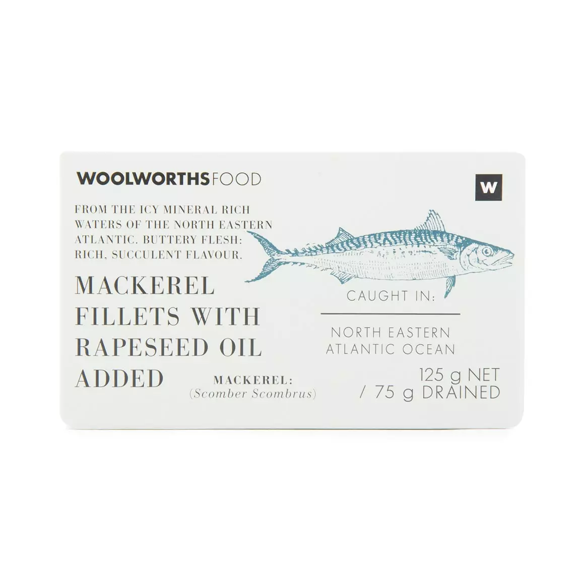 Mackerel Fillets with Rapeseed Oil Added 125g Mackerel Fillets with Rapeseed Oil Added 125g