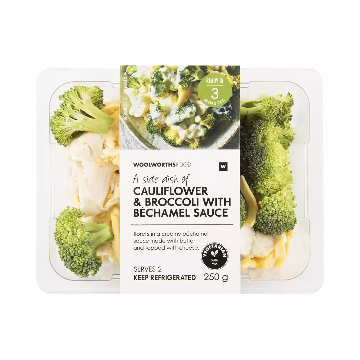 Cauliflower & Broccoli with Béchamel Sauce 250g Cauliflower & Broccoli with Béchamel Sauce 250g