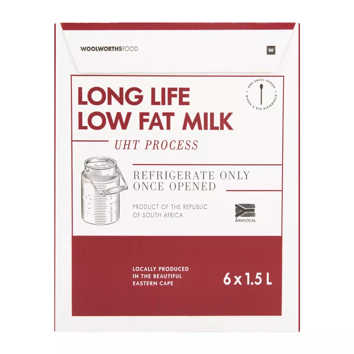 Long Life Low Fat Milk 6x1.5L