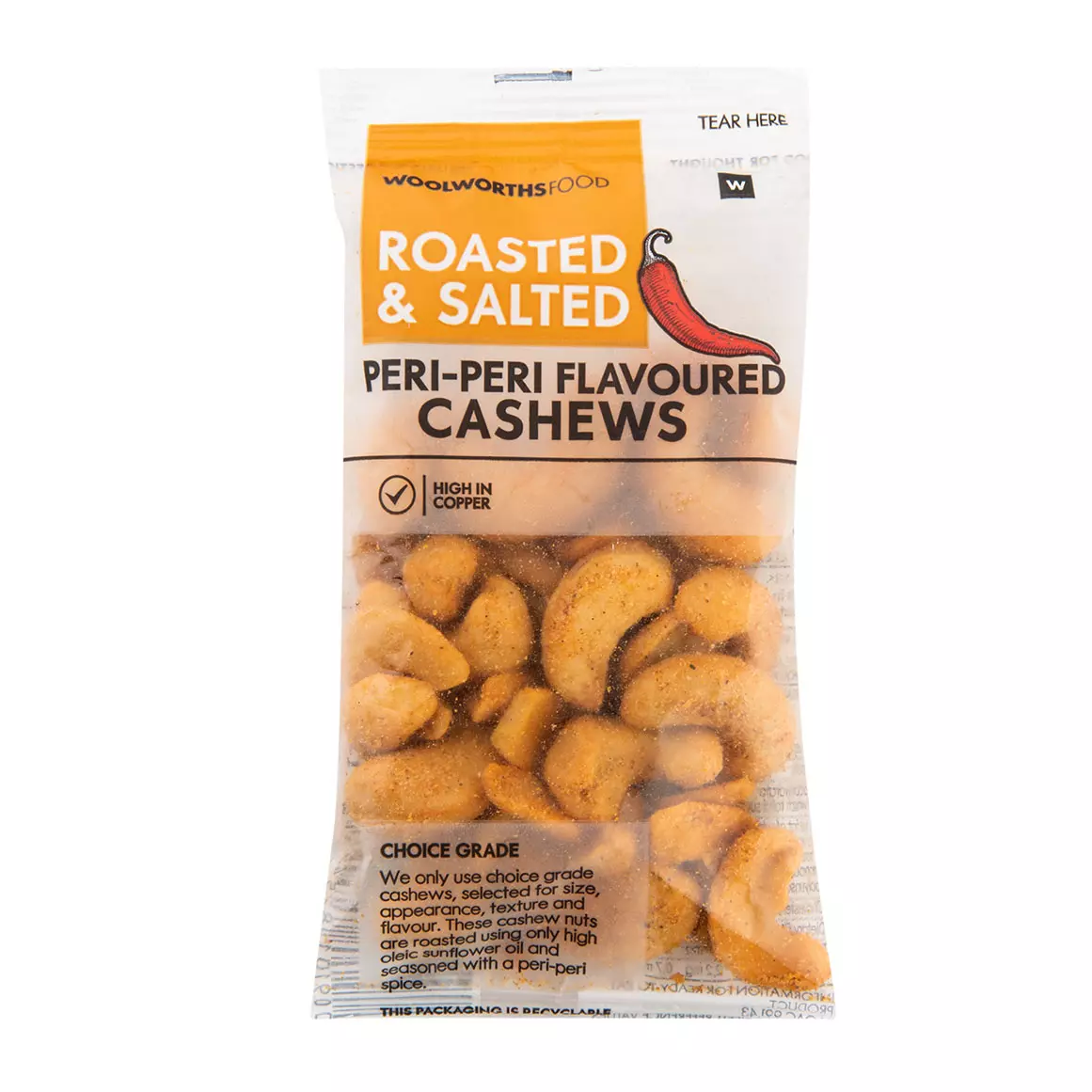 Roasted and Salted Peri Peri Cashew Nuts 30g Roasted and Salted Peri Peri Cashew Nuts 30g
