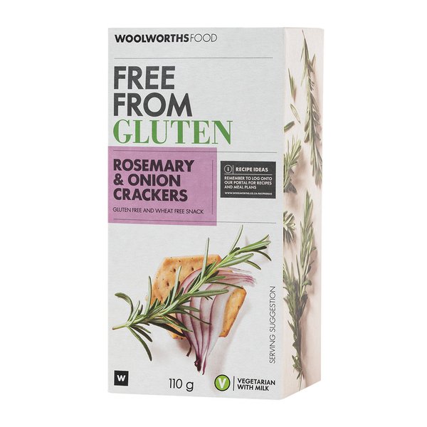 Gluten Free Rosemary and Onion Crackers 110g Gluten Free Rosemary and Onion Crackers 110g