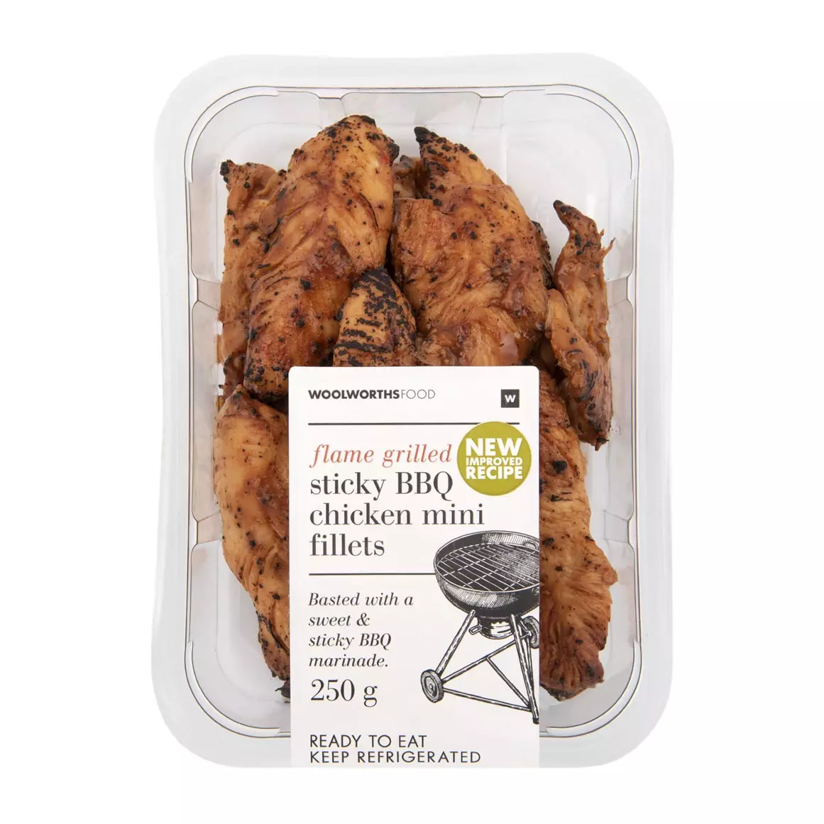Flame Grilled Sticky BBQ Chicken Mini Fillets 250g