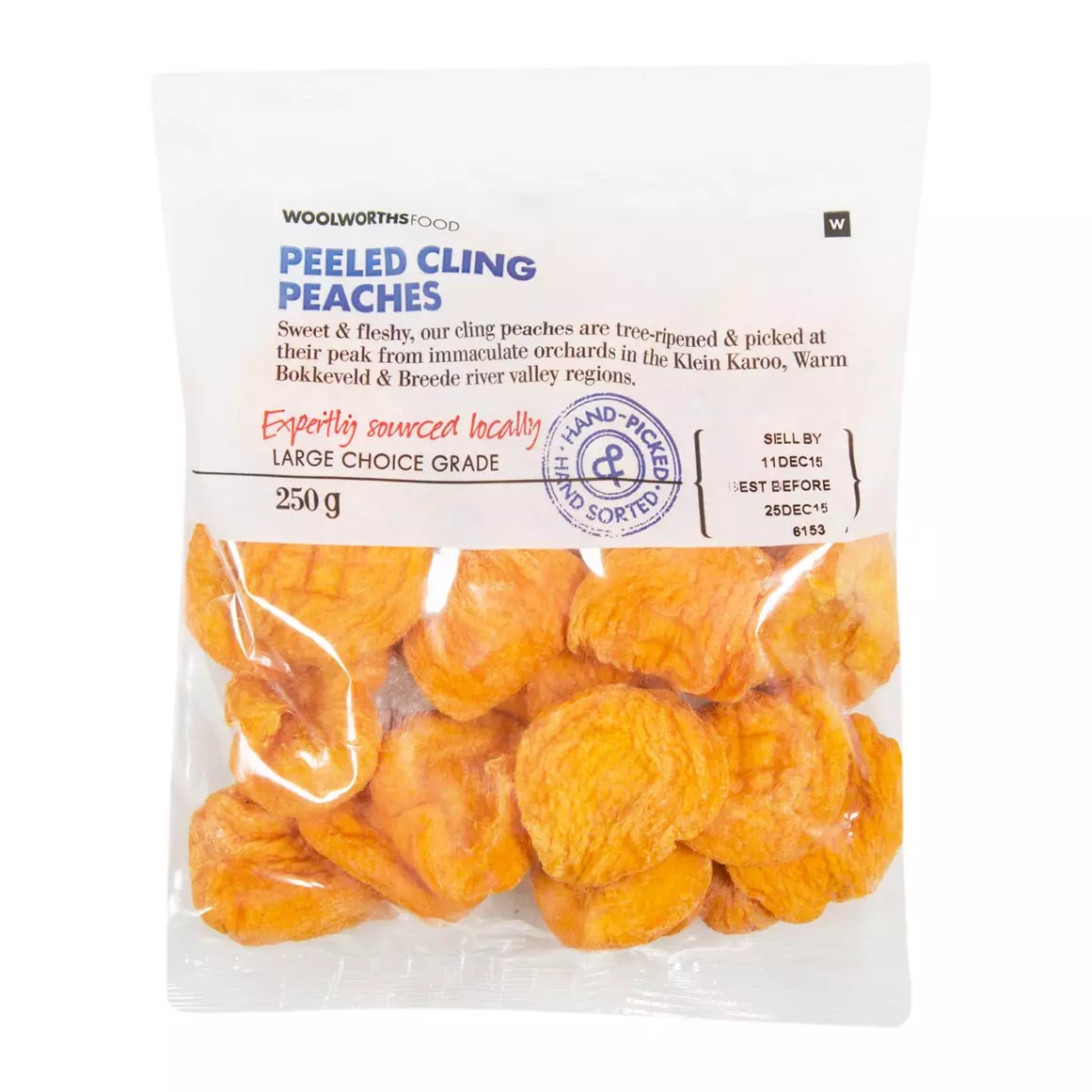 Peeled Cling Peaches Dried Fruit 250g Peeled Cling Peaches Dried Fruit 250g