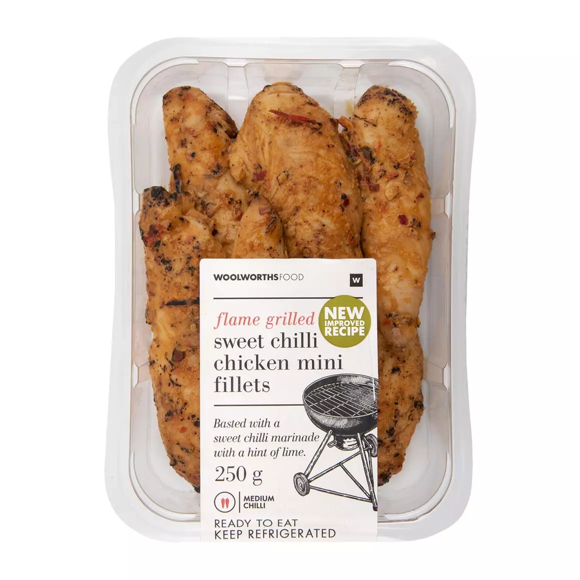 Flame Grilled Sweet Chilli Chicken Mini Fillets 250g