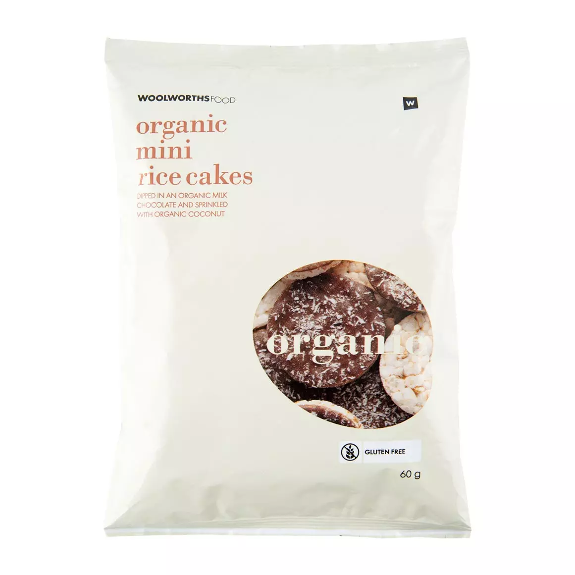 Organic Mini Milk Chocolate and Coconut Rice Cakes 60g Organic Mini Milk Chocolate and Coconut Rice Cakes 60g