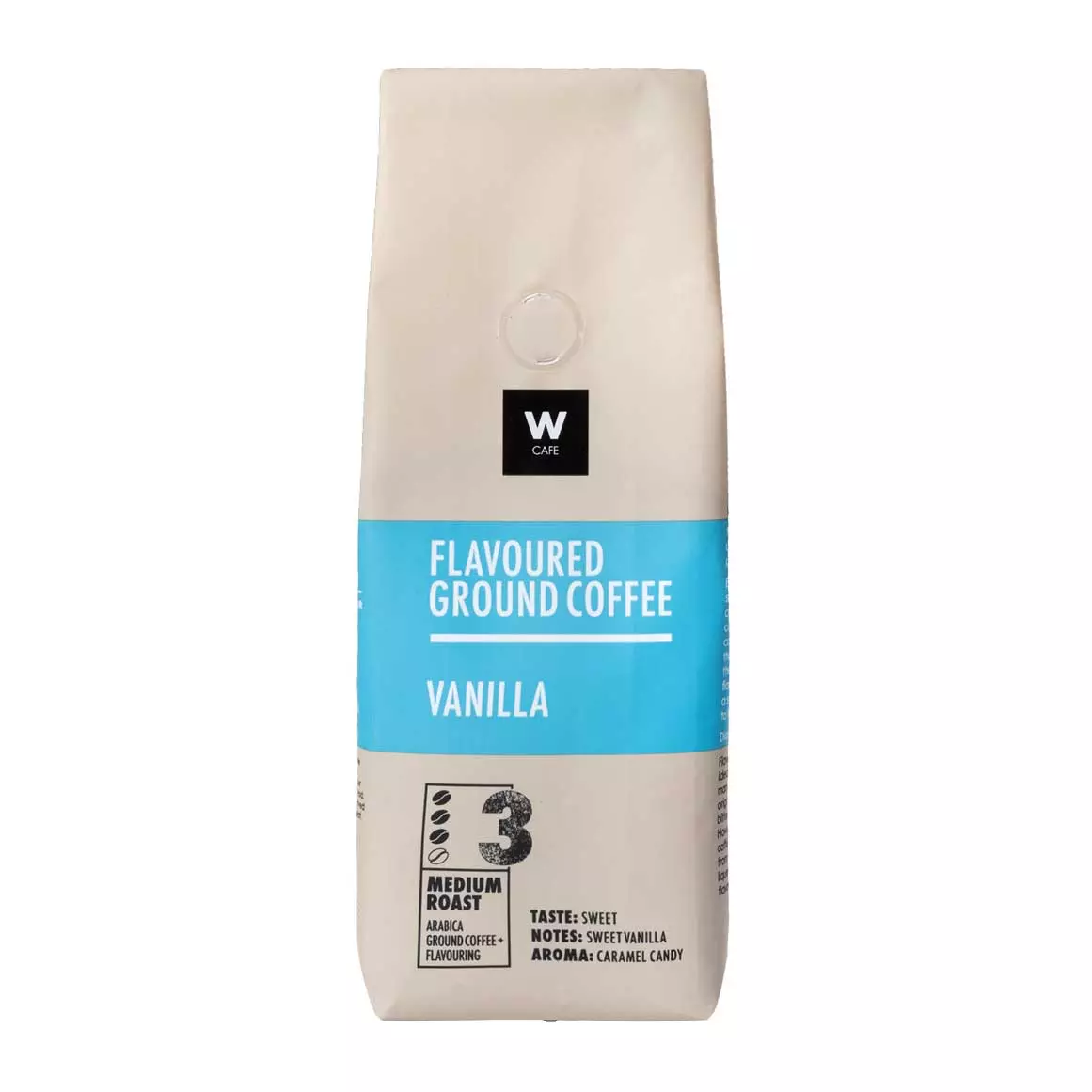 WCafe Vanilla Flavoured Ground Coffee 250g