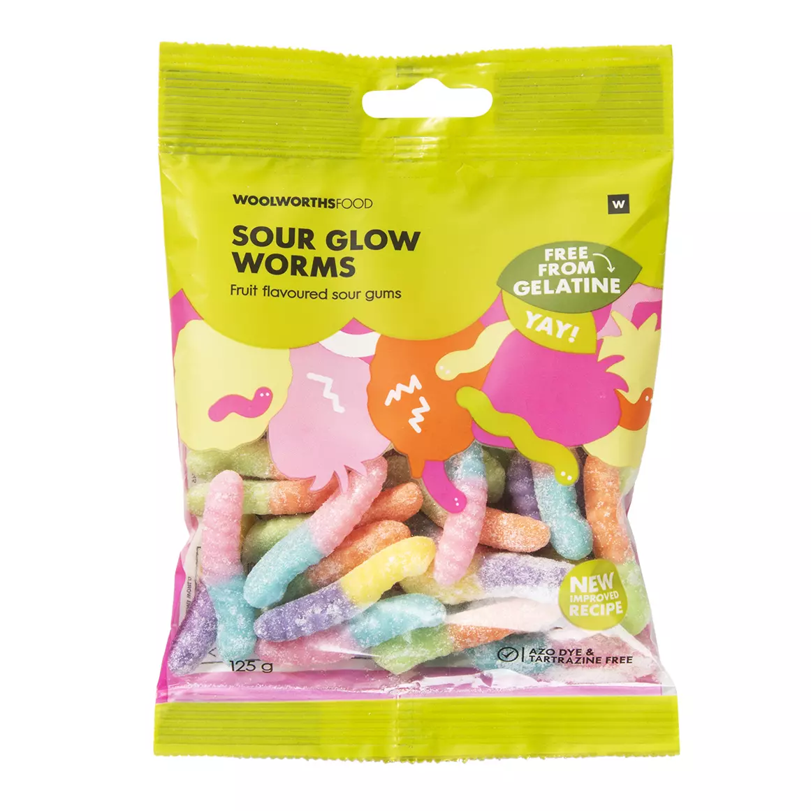 Sour Glow Worms 125g