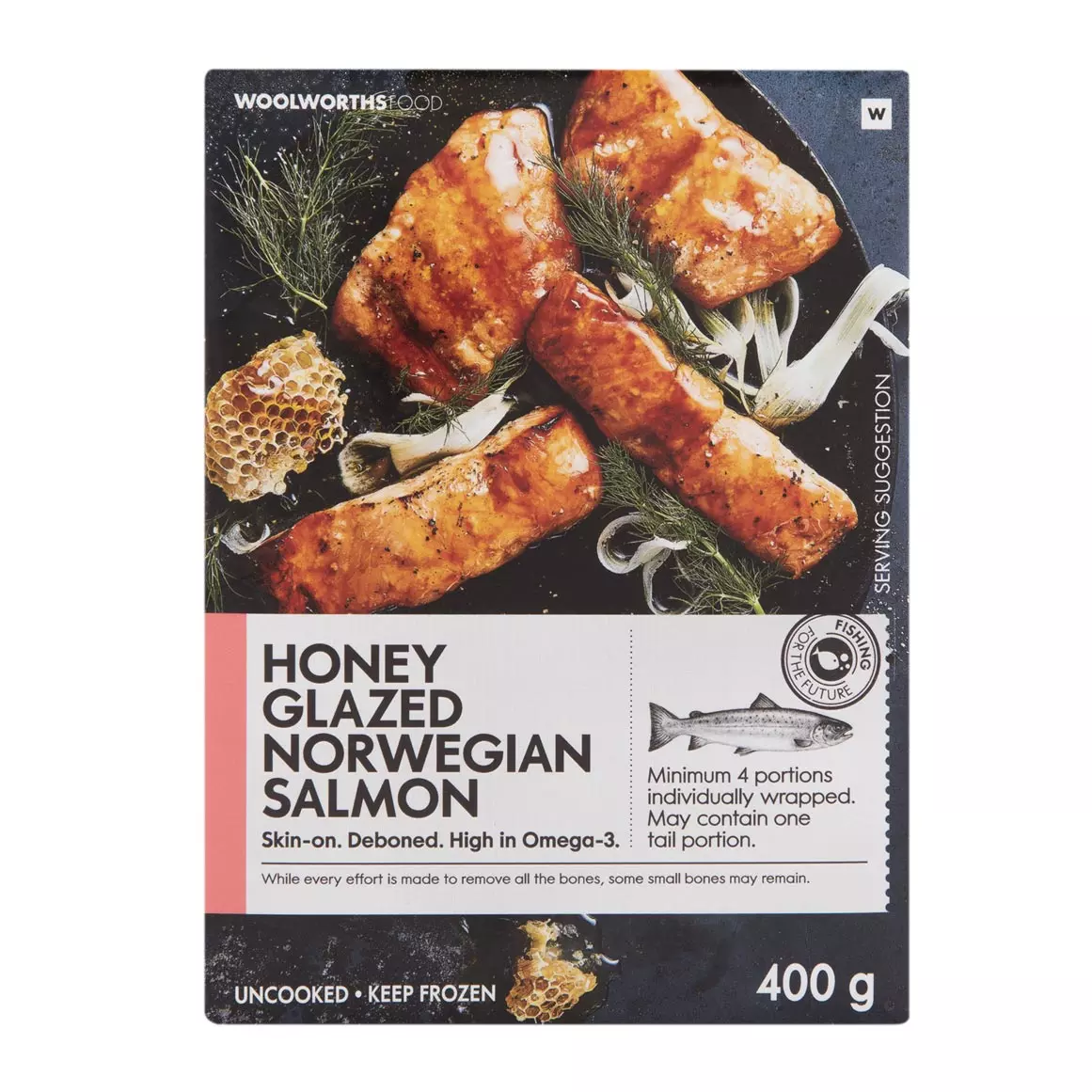 Frozen Lightly Smoked Honeyed Norwegian Salmon 400g Frozen Lightly Smoked Honeyed Norwegian Salmon 400g