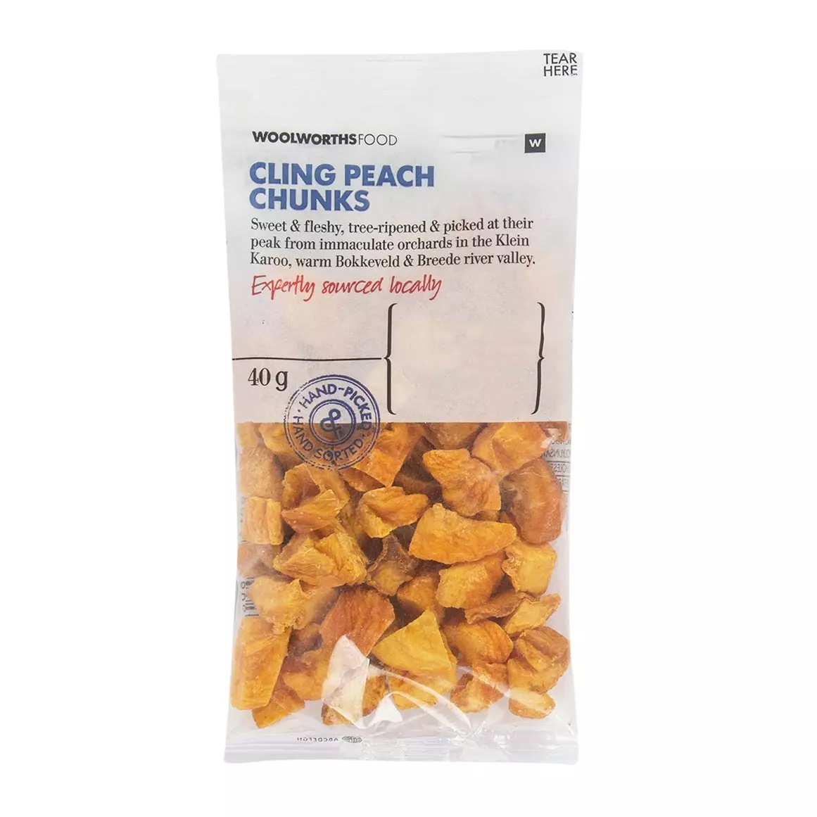 Cling Peach Chunks Dried Fruit 40g Cling Peach Chunks Dried Fruit 40g