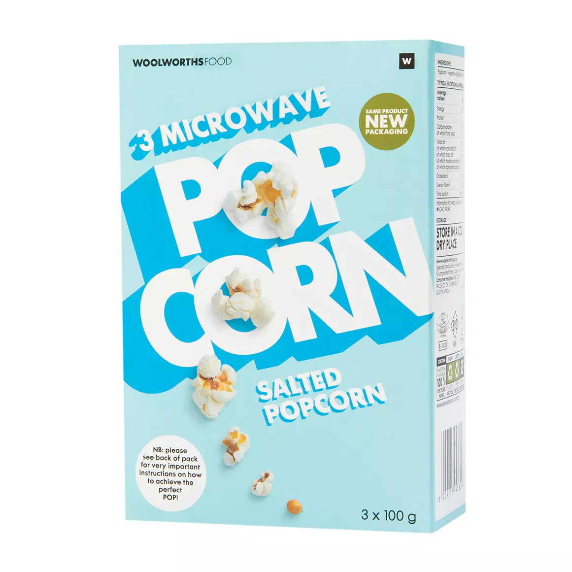 Salt Flavoured Microwave Popcorn 100g Salt Flavoured Microwave Popcorn 100g