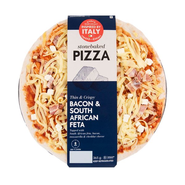 Stonebaked Bacon & South African Feta Pizza 365g Stonebaked Bacon & South African Feta Pizza 365g