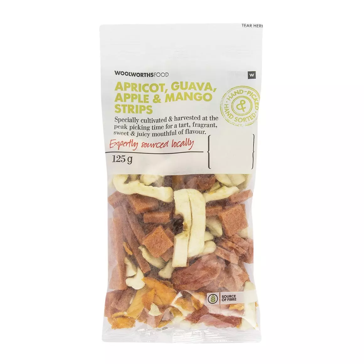 Apricot, Guava, Apple and Mango Dried Fruit Strips 125g