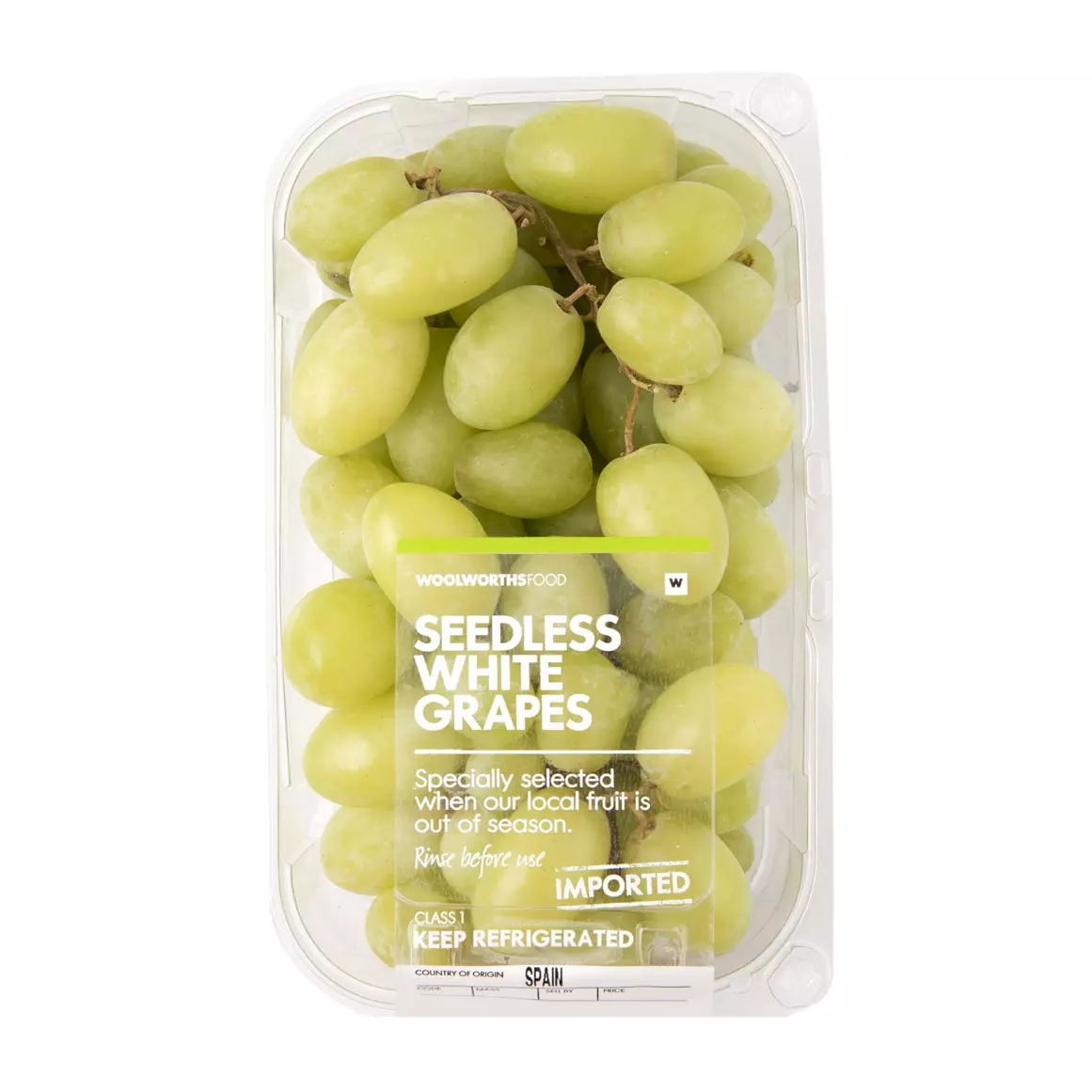 Imported Seedless White Grapes 500g Imported Seedless White Grapes 500g