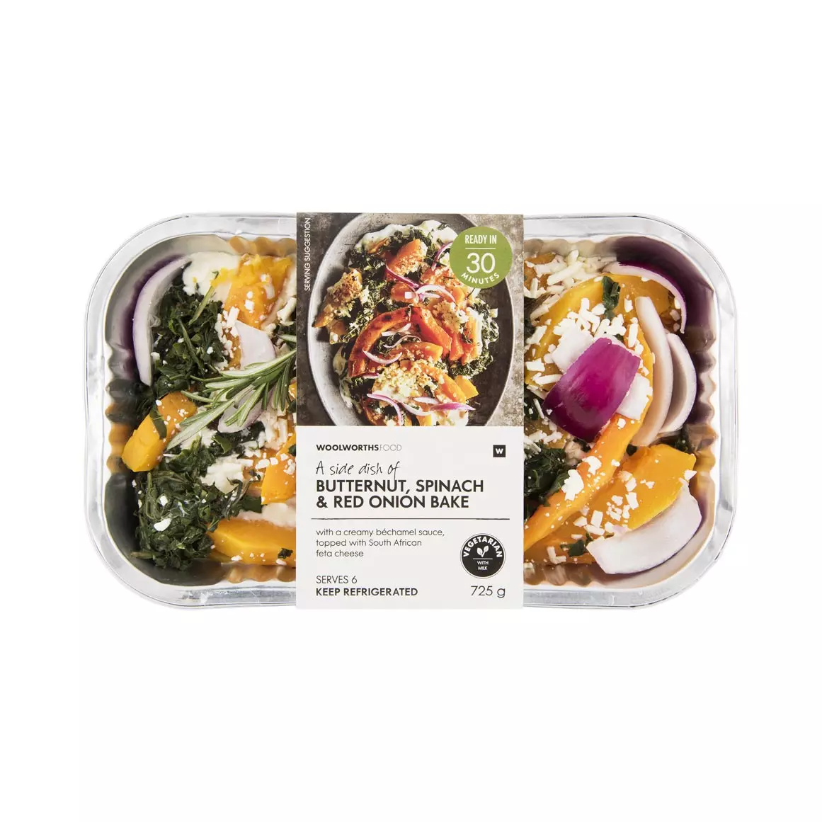 Butternut, Spinach & Red Onion Bake 725g Butternut, Spinach & Red Onion Bake 725g
